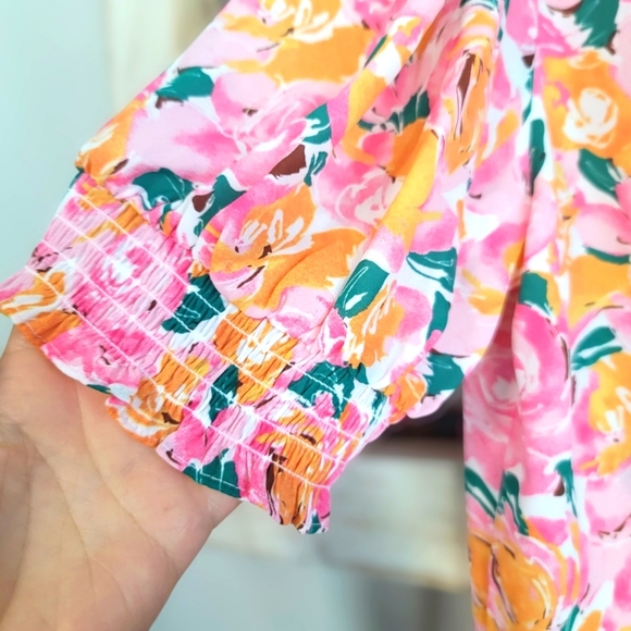 *NWT* PLEIONE vibrant floral Chiffon Blouse,sz XL - Picture 4 of 7